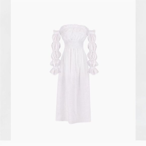 SLEEPER Michelin Linen Off-Shoulder Dress NWT M $320 - Picture 11 of 11
